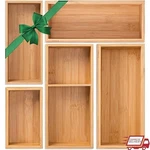 Bamboo Drawer Organizer Set 5 Piece Storage Solution Home Office Kitchen New. Fixed Price $24.86.
