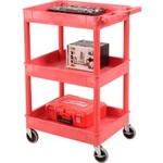 Luxor RDSTC111RD Red 3 Shelf Tray Plastic Cart 24 18 Corp. Fixed Price $244.74.