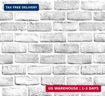 White Gray Brick Peel And Stick 10FT Vinyl Kitchen Living,. Fixed Price $12.38.