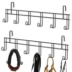 2 Pcs 6 Horse Bridle Hooks Metal Black Tack Rack With Hangers Roo.... Fixed Price $55.00.