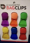 Clip'n 12 Magnetic Bag Clips Multi-purpose Assorted Colors 3 Inches Length. Fixed Price $6.95.