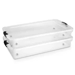 Homz 60 Quart Underbed Storage Container Bins With Latching Lid, Clear (2 Pack). Fixed Price $69.99.