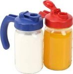 Mason Jar Flip Top Lids Red Blue Regular Mouth Airtight Leak Proof Set 2. Fixed Price $24.61.