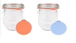 Weck Jelly Jars, WE-762 (2) + Purekra Silicone Lids Colors May Vary. Fixed Price $28.00.