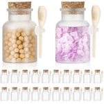 24 Pcs Small Jars With Spoons And Cork Lid Plastic Bulk Bath Salt 3..... Fixed Price $49.64.