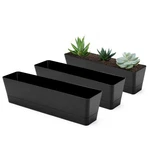 Greaner 3PCS Inch Window Boxes Planters, Black 3PACKS/16X3.8IN,. Fixed Price $37.99.