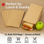 2000 Duro Kraft Lunch Bags #4 Brown 5X3.1X9.8 Grocery Food Safe Paper Sacks Bulk. Fixed Price $99.95.
