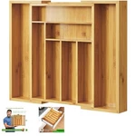 Expandable Utensil Drawer Organizer Cutlery Flatware Kitchen Tray Bamboo 1 Pack. Fixed Price $47.73.
