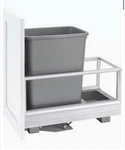 35 Quart Bottom Mount Single Pull-out Trashcan, Rev-a-motion Slides, Silver. Fixed Price $120.00.
