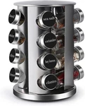 Stainless Steel Revolving Countertop Spice Rack With 16 Jars, Carousel Tow. Fixed Price $36.99.