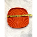 Vintage Tupperware Orange Servalier Sunburst Lid 839-18 Replacement Square 7.5IN. Fixed Price $10.00.