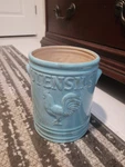 Home Essentials Turquoise Rooster Utensil Holder Farmhouse Kitchen Ceramic. Fixed Price $24.00.