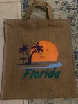 Florida Jute Tote Bag Natural Burlap Reusable Grocery Beach Shopping Souvenir. Fixed Price $7.99.