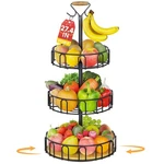 3 Tier Rotating Fruit Basket Bowl, Kitchen Counter Wire Produce Organizer Hol.... Fixed Price $55.76.