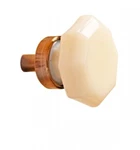 Cabinet Knob Milk Glass W/ Antique Brass Back Renovators Supply. Fixed Price $22.99.