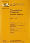 Contemporary Percussion Performers Perspectives Music Rev. Vol 7 P1. Fixed Price $39.99.