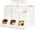 150PCS White Cookie With WINDOW,4X4X2.5 Inch Small Bakery Boxes, 3 Style,. Fixed Price $52.82.