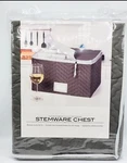 Richards Homewares Micro Fiber Quilted 12 Section Stemware Storage Chest-grey. Fixed Price $19.99.
