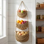 Cabilock 3 Tier Hanging Fruit Basket For Kitchen Boho Macrame Woven Wall Sto.... Fixed Price $69.59.