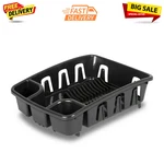 Sterilite Drainrack, Dishrack And Drainboard, Inclined Base For Draining, Black. Fixed Price $7.75.
