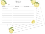 Heart&berry Lemon Recipe Cards 4X6 Double Sided - Set Of 50 Thick. Fixed Price $13.21.