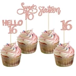 Gyufise 24 Pack 16TH Birthday Cupcake Toppers Sweet Hello .... Fixed Price $14.44.