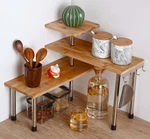 Bamboo Countertop Shelf Storage Spice Rack, 3 Tier Desktop Shelves Space Savi.... Fixed Price $34.32.