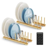 Bamboo Dish Drying Rack For Kitchen Organizer-sturdy Plate Wit.... Fixed Price $21.07.