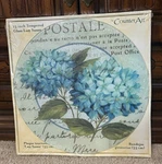 Counter Art Glass 13" Lazy Susan Cutting Board Blue Hydrangeas New Box. Fixed Price $24.00.