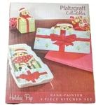 Pfaltzgraff Collectible Christmas Hand Painted Puppy Kitchen Set -nib. Fixed Price $21.94.