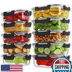 Homberking 10PK Borosilicate Glass Meal Prep Containers W/locking Lids. Fixed Price $61.70.