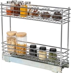 Household Essentials Chrome 2-TIER Sliding Cabinet Organizer, 5". Fixed Price $77.33.