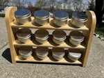 Lipper Beechwood Spice Rack 12 Tin Set W/ Labels & Hardware Kitchen Organizer. Fixed Price $25.00.