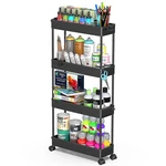 Spacekeeper Slim Rolling Storage Cart 4 Tier Organizer Mobile Shelving Unit. Fixed Price $27.18.