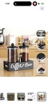 Glass Coffee Bar Canister Set, 55 Oz Airtight Modern Cylindrical Jars With Spoon. Fixed Price $15.25.