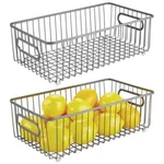 Mdesign Farmhouse Kitchen, Storage Basket W/handles *14.75X8.25X4.5 *2/PK* New. Fixed Price $24.99.