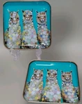 Alpaca Metal Catchall Trays Trinket Dishes Studio Oh Turquoise Gold Square 2. Fixed Price $18.99.