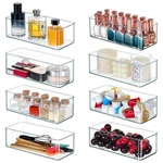 Qilinba Deep Drawer Clear 8 Pack Stackable Organizers Bins For Cutlery. Fixed Price $39.88.
