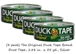 (4 Pack) The Original Duck Brand Duct Tape, 1.88 In. X 55 Yd,silver. Fixed Price $14.49.
