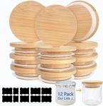 Oui Jar Lids 12PACK Yogurt - Made Of Natural Bamboo Wood With Silic. Fixed Price $26.77.