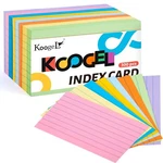 Koogel 300PCS Ruled Index Cards, 5 Inch Flash Neon Colo.... Fixed Price $13.80.