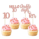 Gyufise 24 Pack Glitter 10TH Birthday Cupcake Toppers Double Digits T.... Fixed Price $13.23.