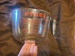 Pyrex 564 Vintage Measuring Mixing Bowl 2 Qt, 64OZ, 8 Cups, Liters, Red. Fixed Price $39.99.