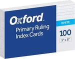 Oxford Primary Ruled Index Cards, 5 8 Inches, White,. Fixed Price $16.80.