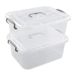 8 Clear Storage Latch Box, 2-PACK Plastic Lidded Bins. Fixed Price $39.42.