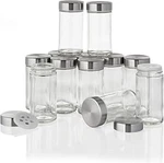 Kamenstein Clear Reusable 3 Oz Jars With Stainless Steel Set Of 12, Silver. Fixed Price $32.44.