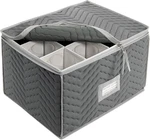 Homewares Micro Fiber Deluxe Twelve Section Stemware Chest-grey (7093). Fixed Price $31.38.