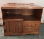 Mid Century Mod American Solid Rock Maple Shutter Door Cabinet Hifi Console Bar. Fixed Price $850.00.