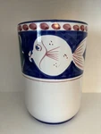 Solimene Vietri Fish Italy Blue Campagna Ceramic Kitchen Canister Caddy Planter. Fixed Price $34.32.