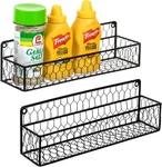 Mygift Wall Mountable Spice Rack Shelf Organizer, 12-INCH Set Of 2, Black. Fixed Price $33.11.